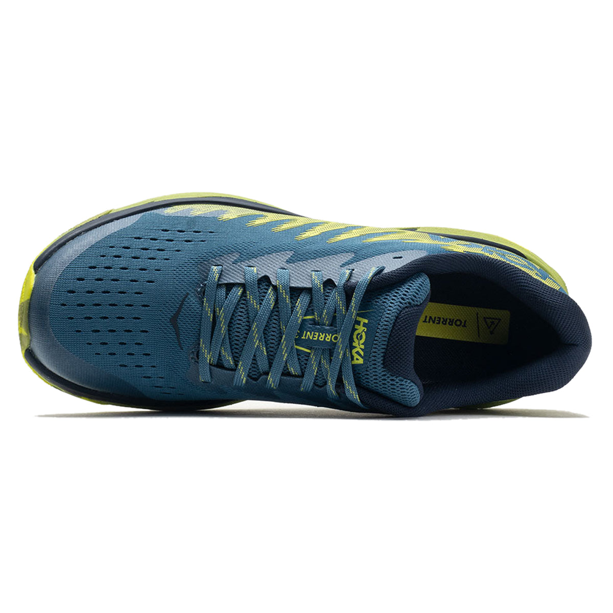 Hoka Torrent 3 Textile Synthetic Mens Trainers#color_bluesteel dark citron