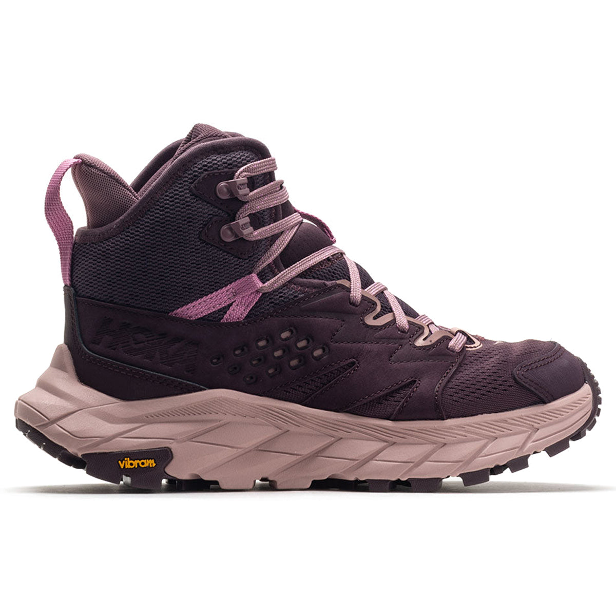 Hoka Anacapa Breeze Mid Textile Synthetic Womens Trainers#color_raisin pale mauve