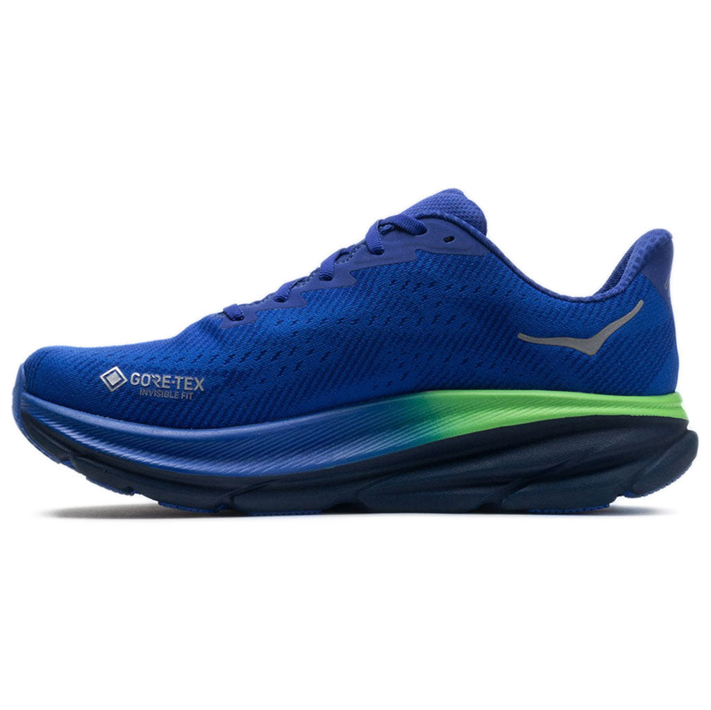 Hoka One One Clifton 9 GTX Textile Synthetic Mens Trainers#color_dazzling blue evening sky