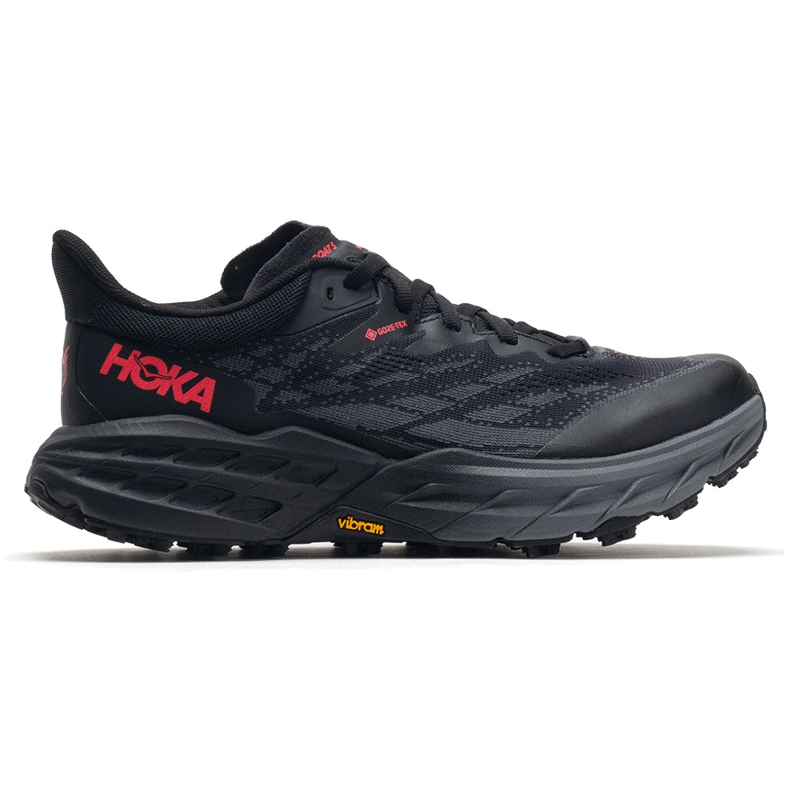 Hoka Speedgoat 5 GTX Spike Textile Synthetic Womens Trainers#color_black black