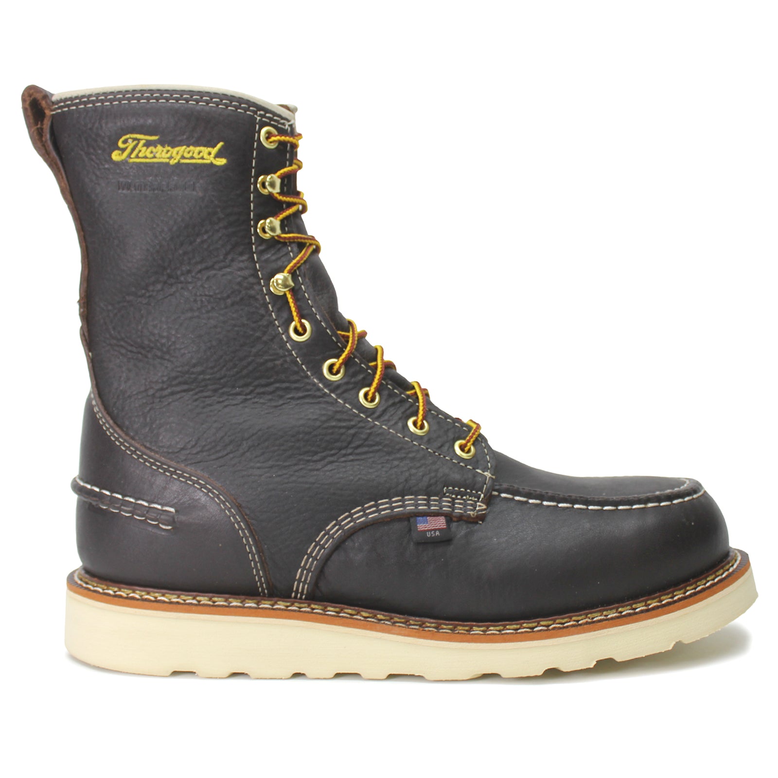 Thorogood 8 Inch Moc Toe WP Non Safety Full Grain Leather Mens Boots#color_briar pitstop