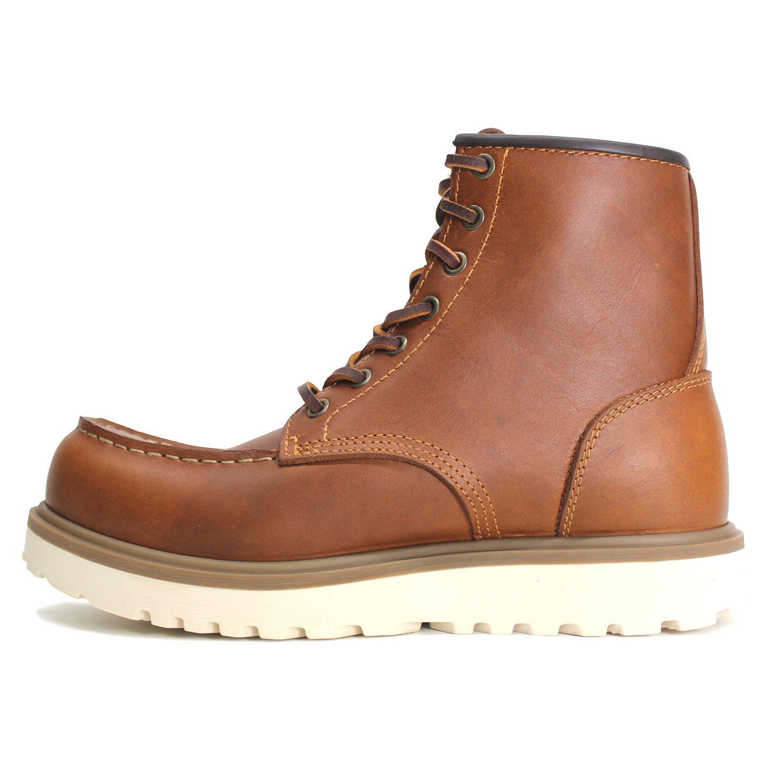 Ecco Staker Full Grain Leather Mens Boots#color_cognac