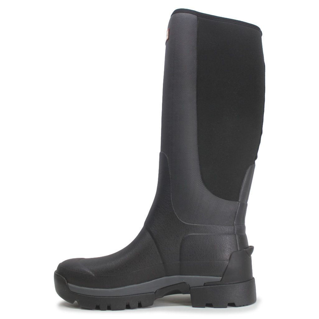 Hunter Field Balmoral Hybrid Tall Synthetic Textile Mens Boots#color_black