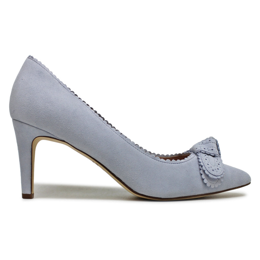 Cole Haan Bellport Bow Pump Suede Womens Shoes#color_heather blue
