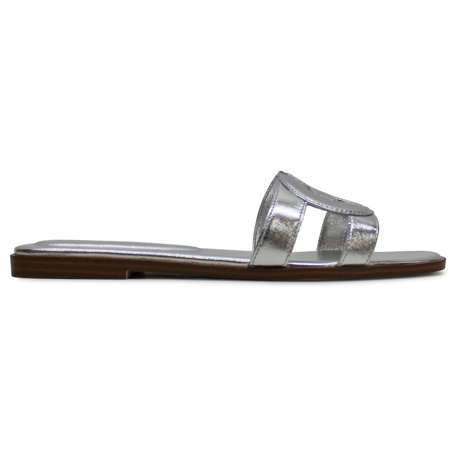 Cole Haan Chrisee Leather Women's Slides Silver Sandals
