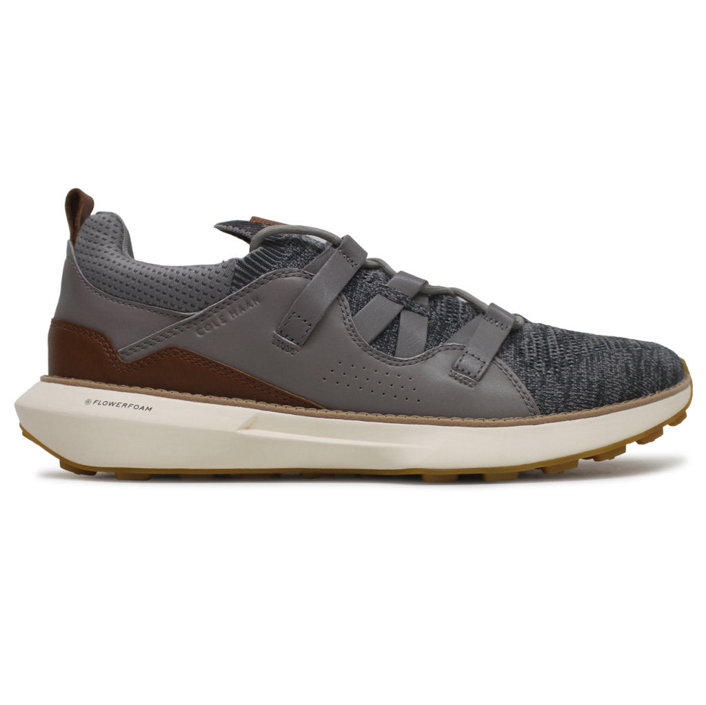 Cole Haan Grand Motion Stitchlite II Leather Textile Mens Trainers#color_titanium grey pinstripe british tan ivory