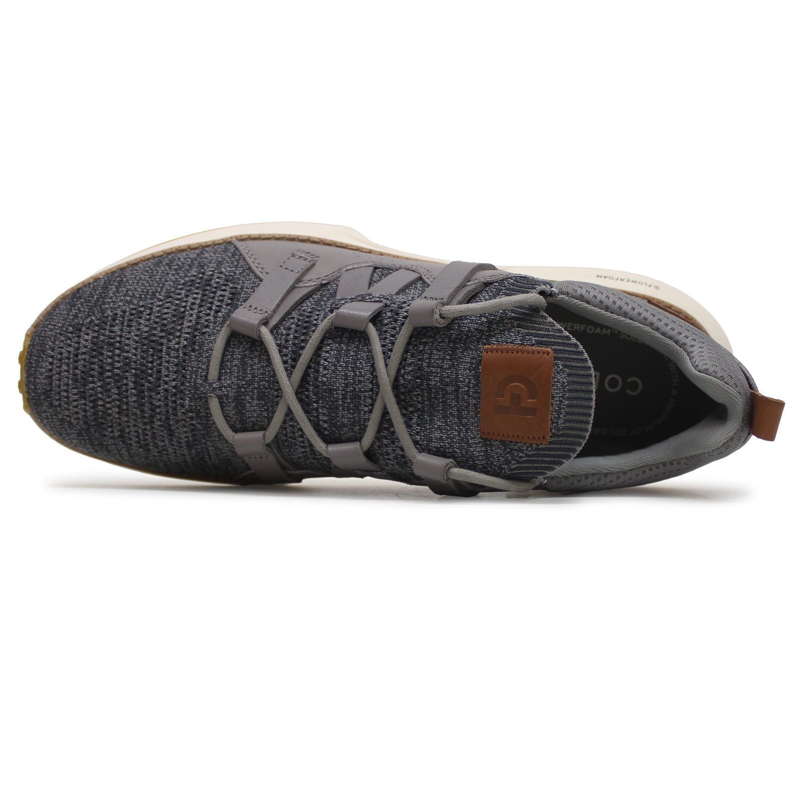 Cole Haan Grand Motion Stitchlite II Leather Textile Mens Trainers#color_titanium grey pinstripe british tan ivory