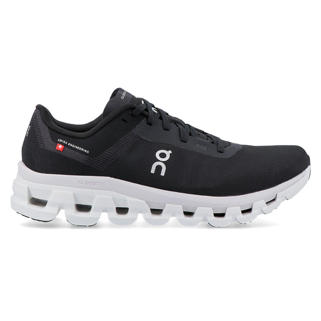 On Cloudflow 4 Textile Synthetic Mens Trainers#color_black white