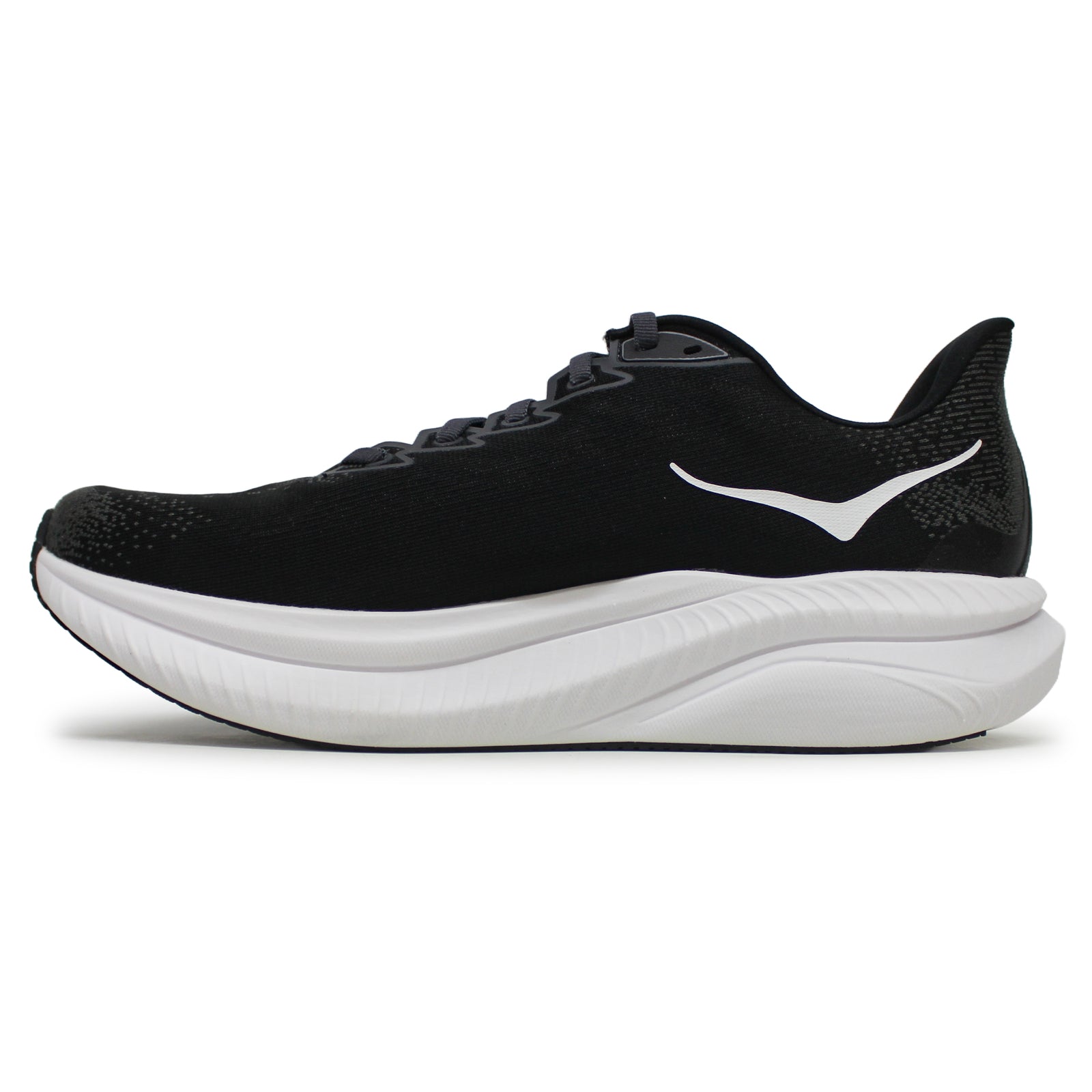 Hoka Mach 6 1147790-BWHT Textile Mens Trainers - Black White - 7#color_black white