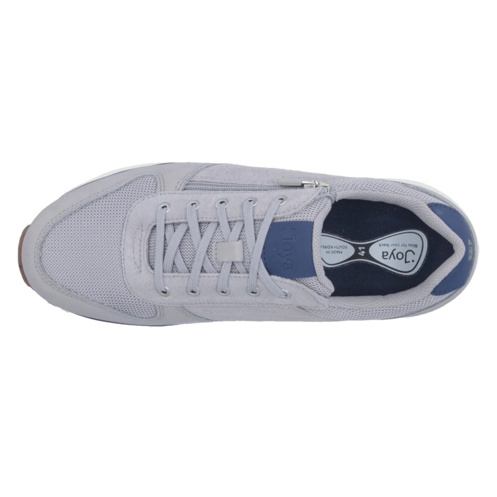 Joya Dynamo Zip Leather Textile Mens Trainers#color_grey