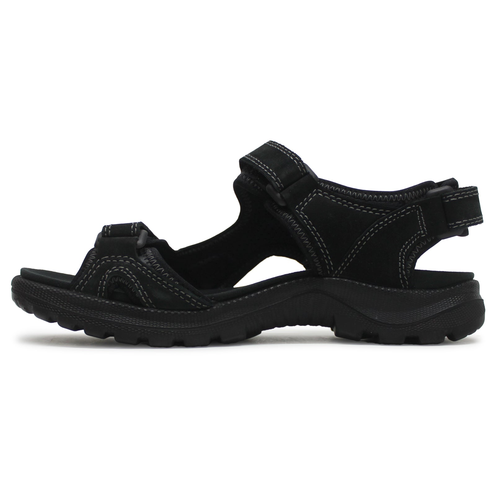 Ecco Onroads Leather Textile Womens Sandals#color_black