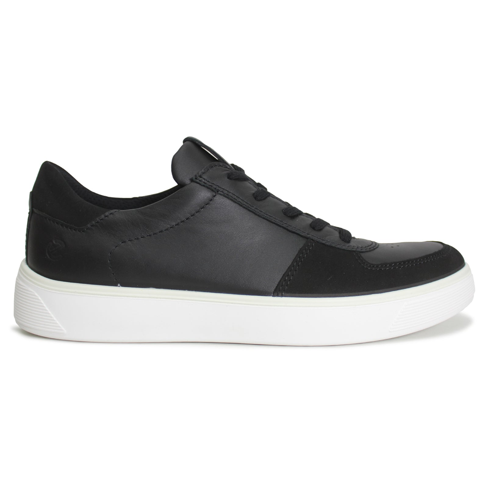 Ecco Street Tray Nubuck Leather Mens Trainers#color_black