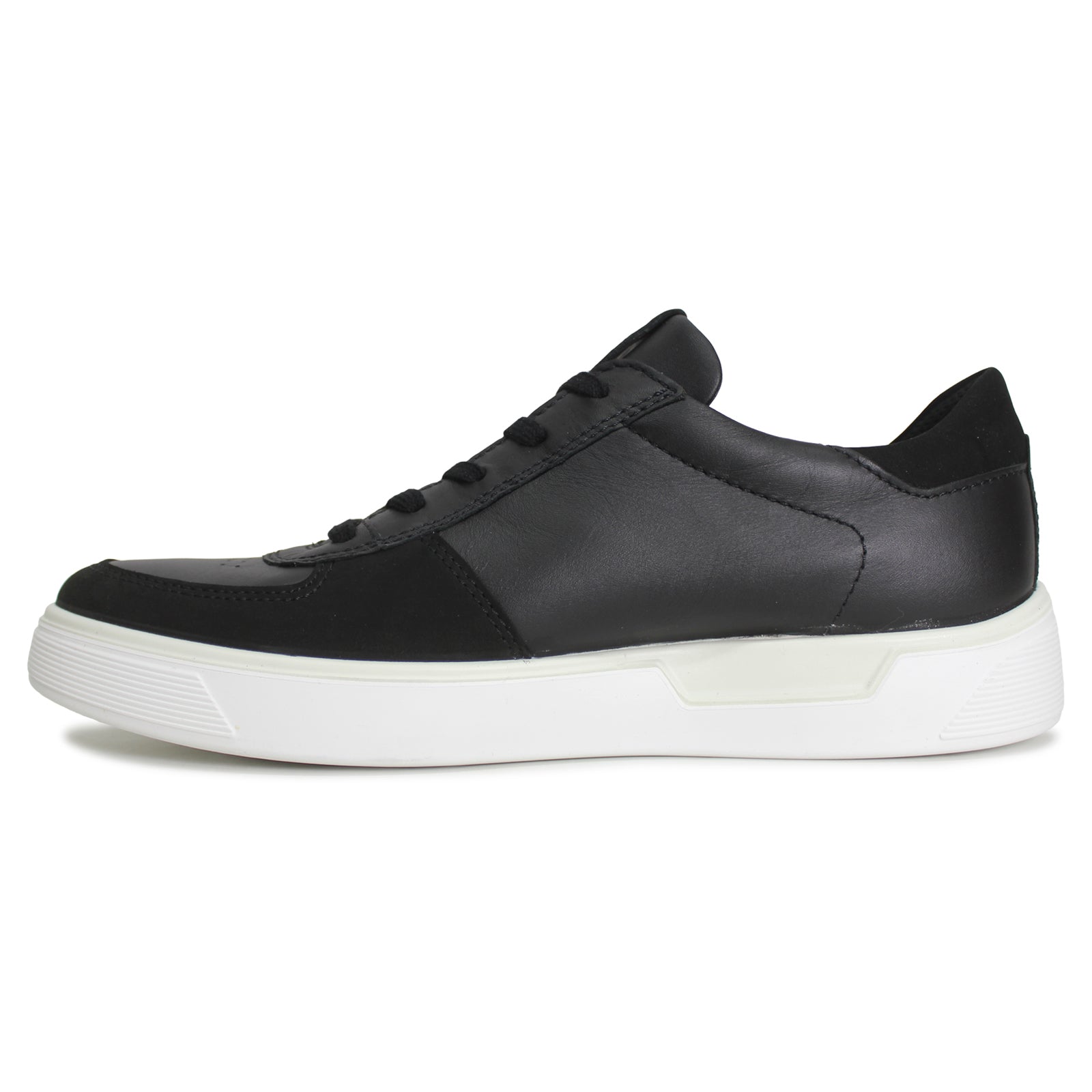 Ecco Street Tray Nubuck Leather Mens Trainers#color_black