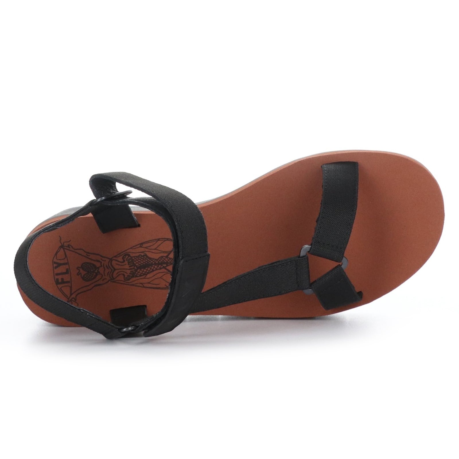 Fly London YEFA726FLY Cupido leather Womens Sandals#color_black black brick