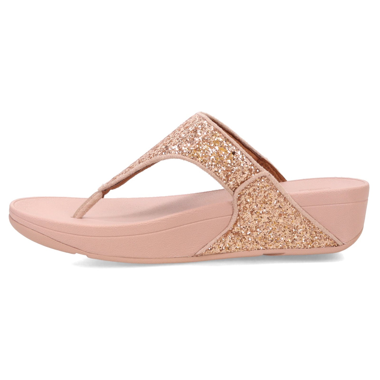 FitFlop Lulu Glitter Toe Post Synthetic Womens Sandals#color_rose gold