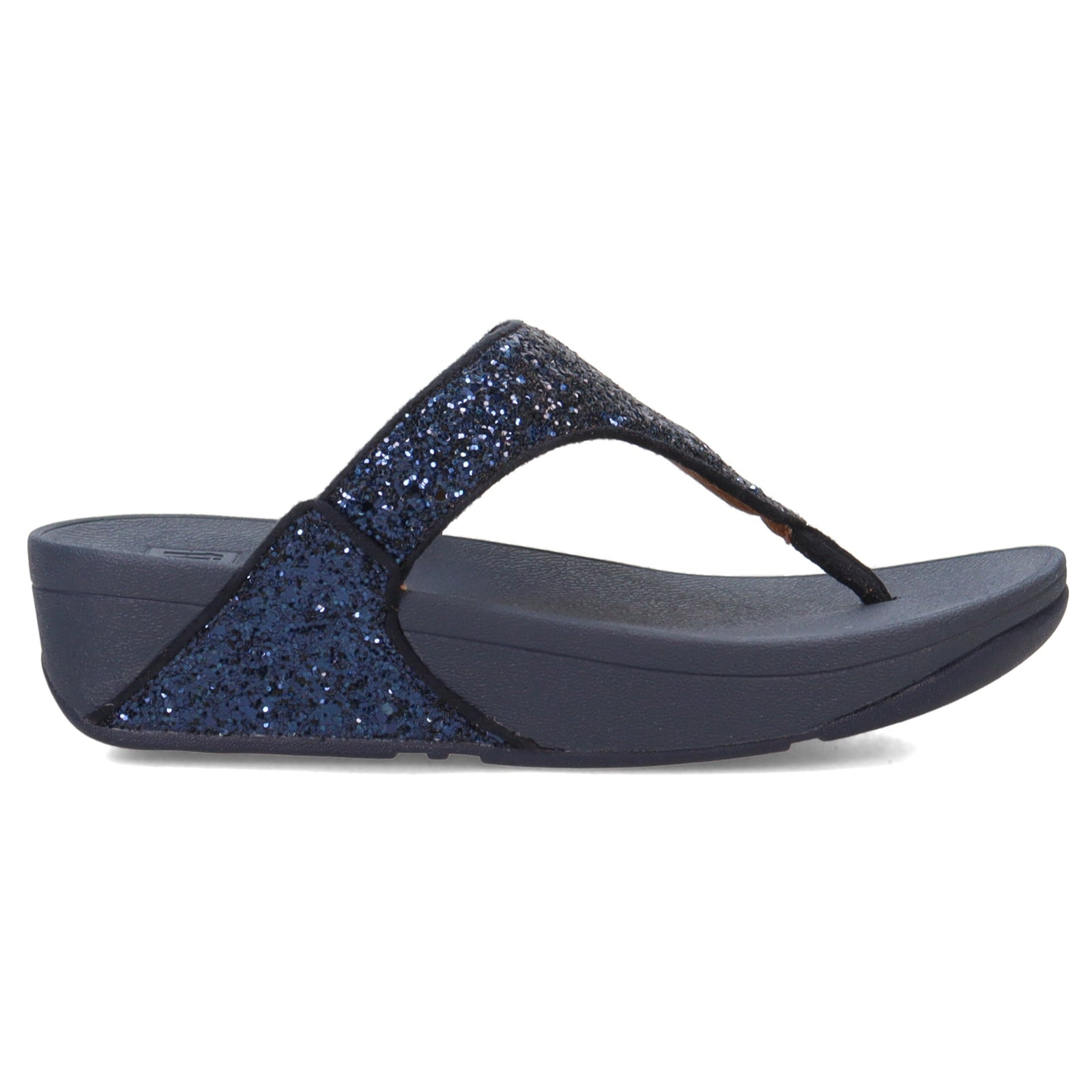 FitFlop Lulu Glitter Toe Post Synthetic Womens Sandals#color_midnight navy