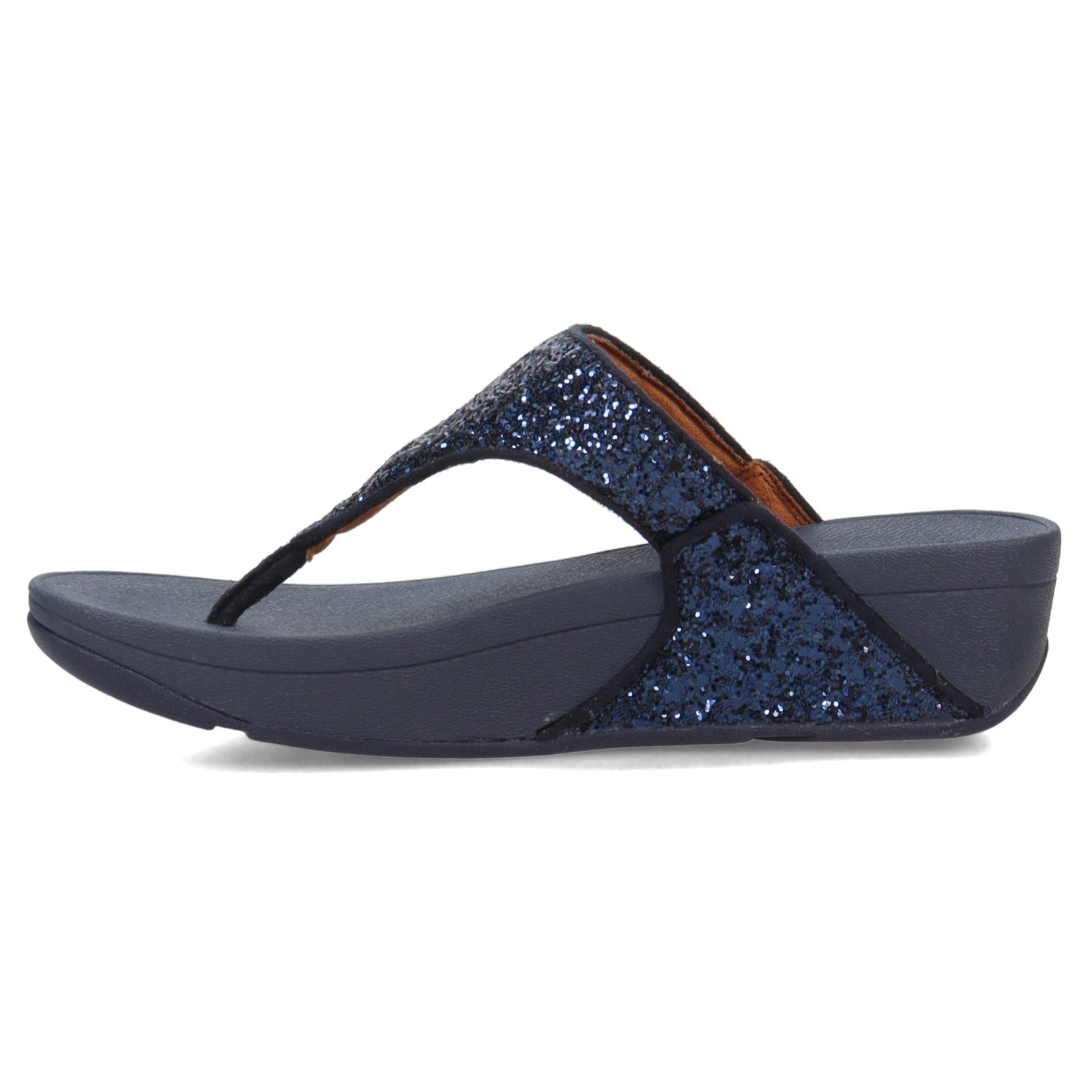 FitFlop Lulu Glitter Toe Post Synthetic Womens Sandals#color_midnight navy