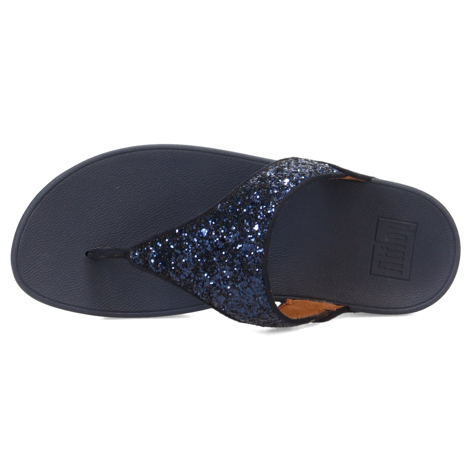 FitFlop Lulu Glitter Toe Post Synthetic Womens Sandals#color_midnight navy