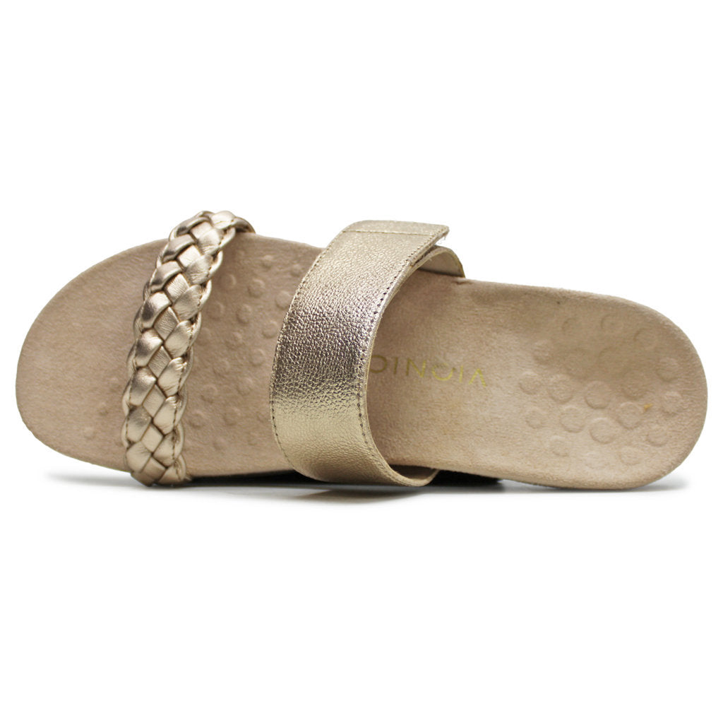 Vionic Jeanne Leather Womens Sandals#color_gold