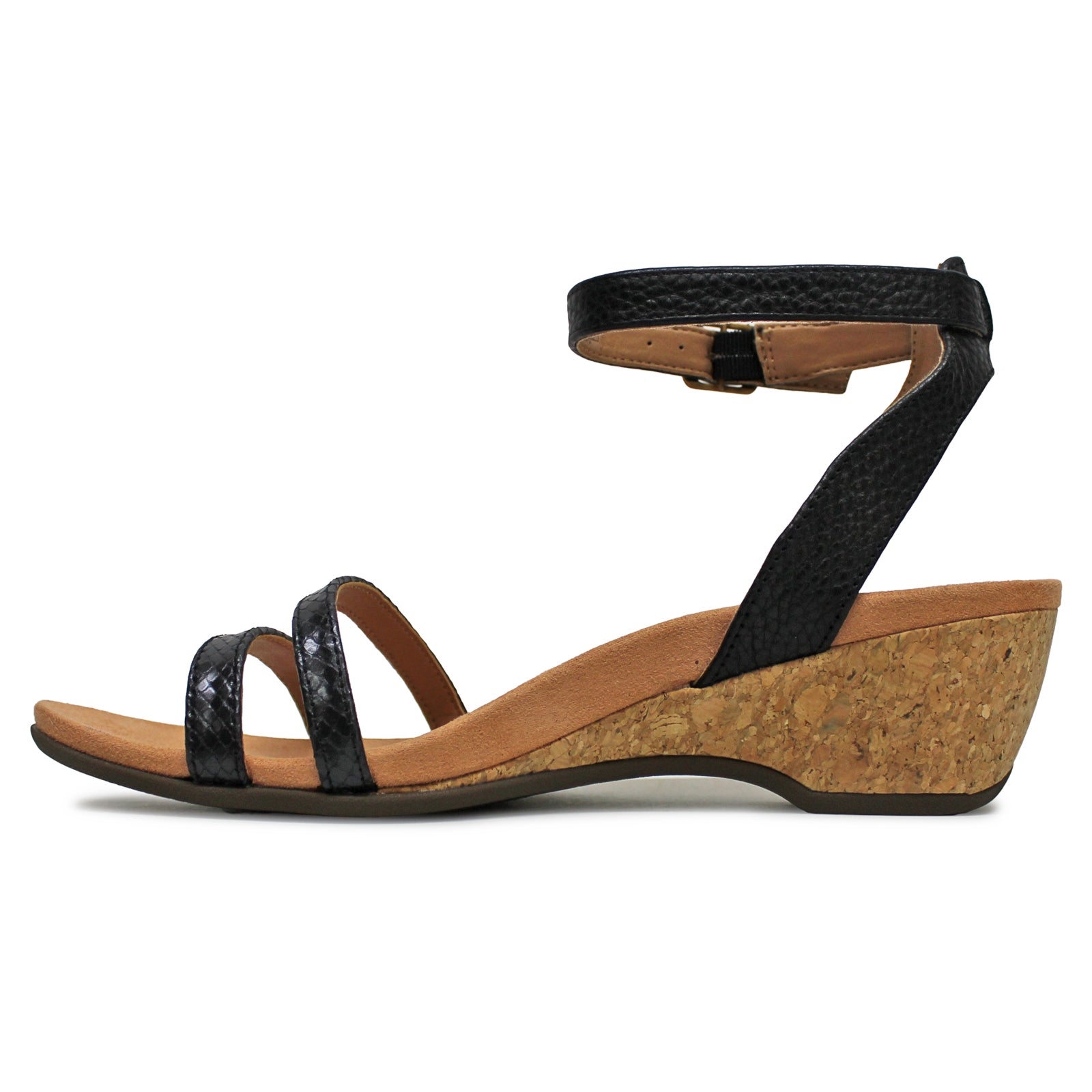 Vionic Orlanda Leather Womens Sandals#color_black