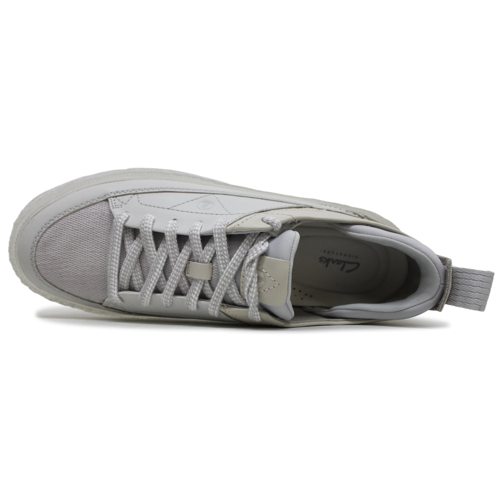 Clarks Somerset Lace Nubuck Mens Trainers#color_off white