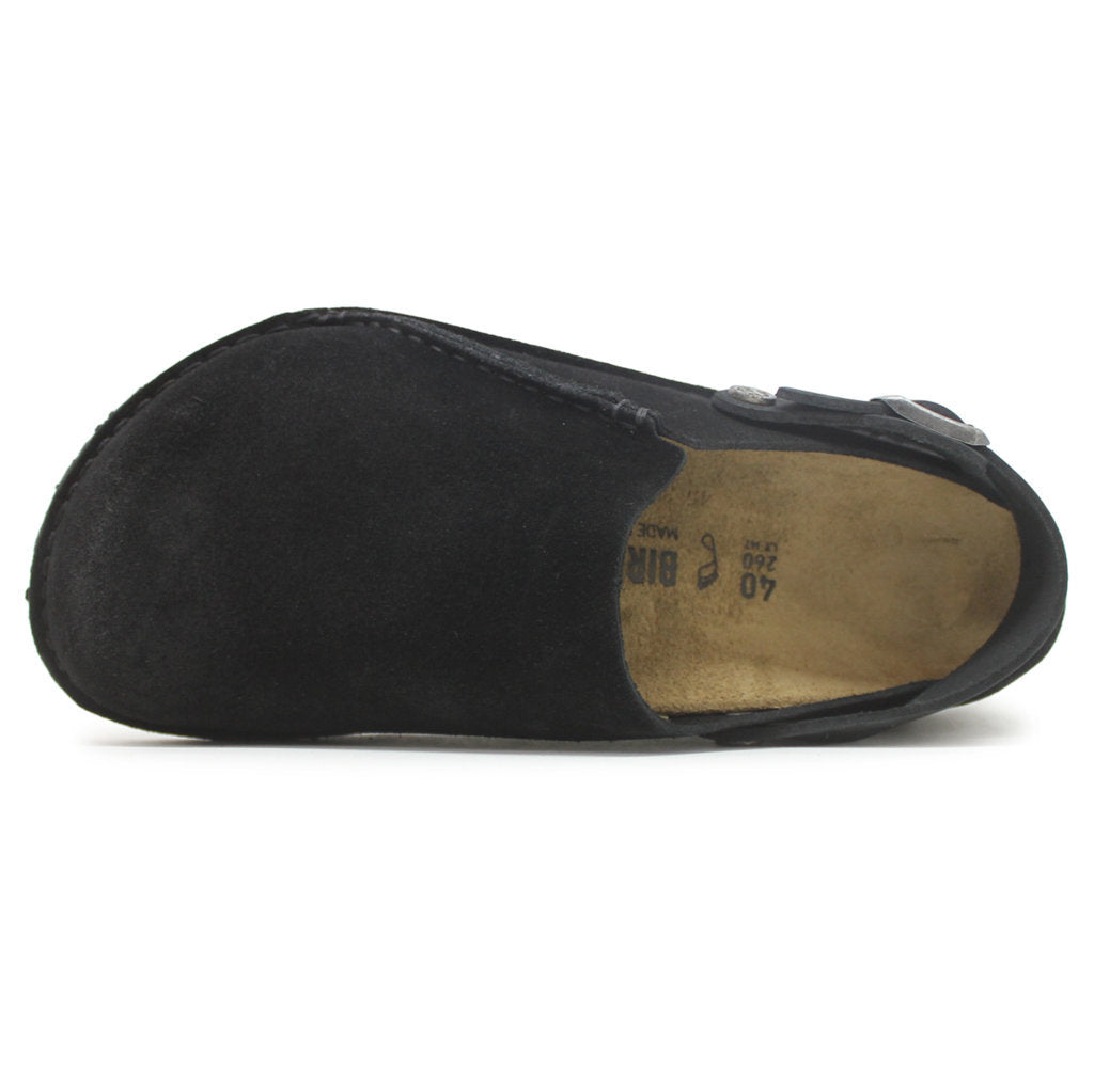 Birkenstock Lutry Premium Suede Leather Unisex Sandals#color_black