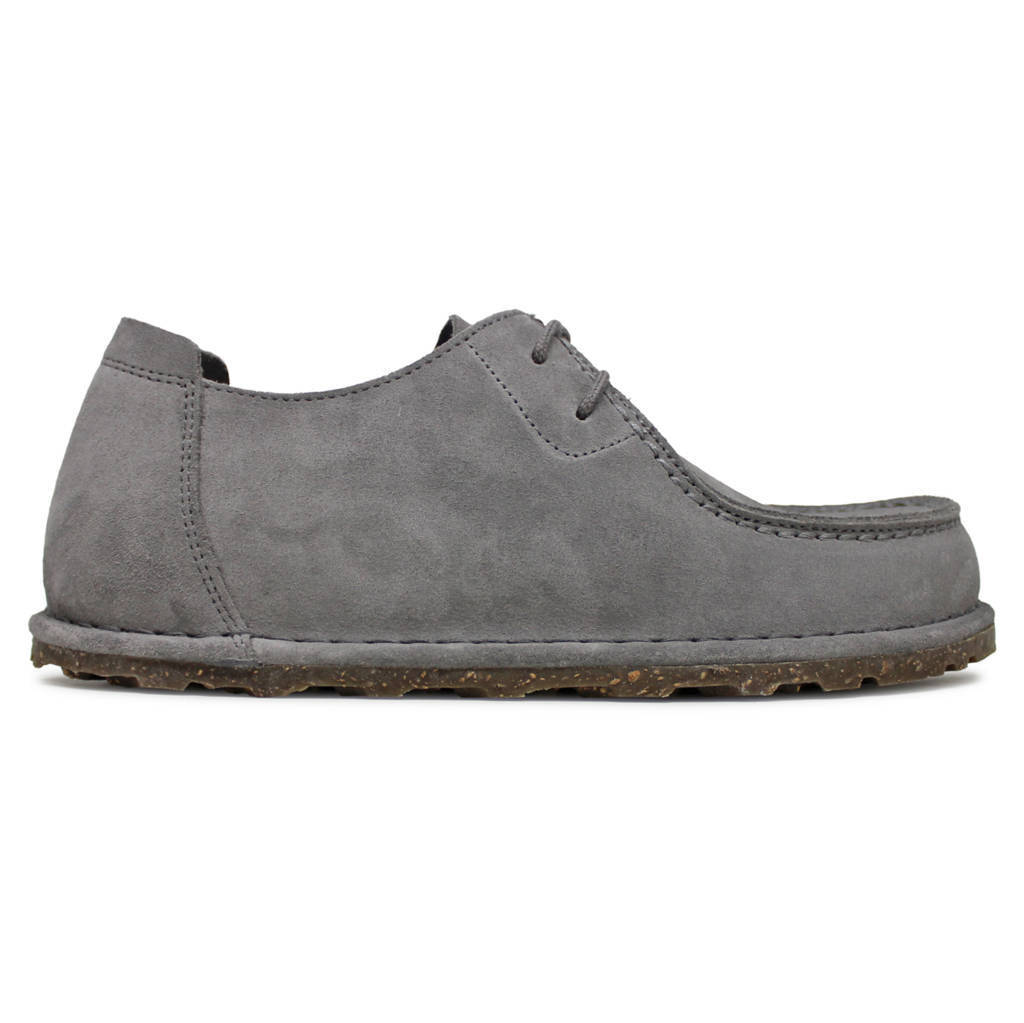 Birkenstock Utti Lace Suede Leather Unisex Shoes#color_whale gray