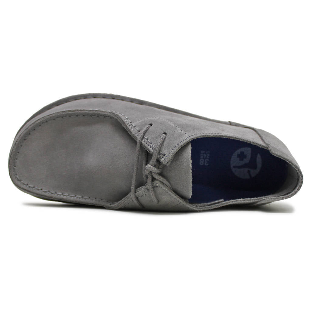 Birkenstock Utti Lace Suede Leather Unisex Shoes#color_whale gray