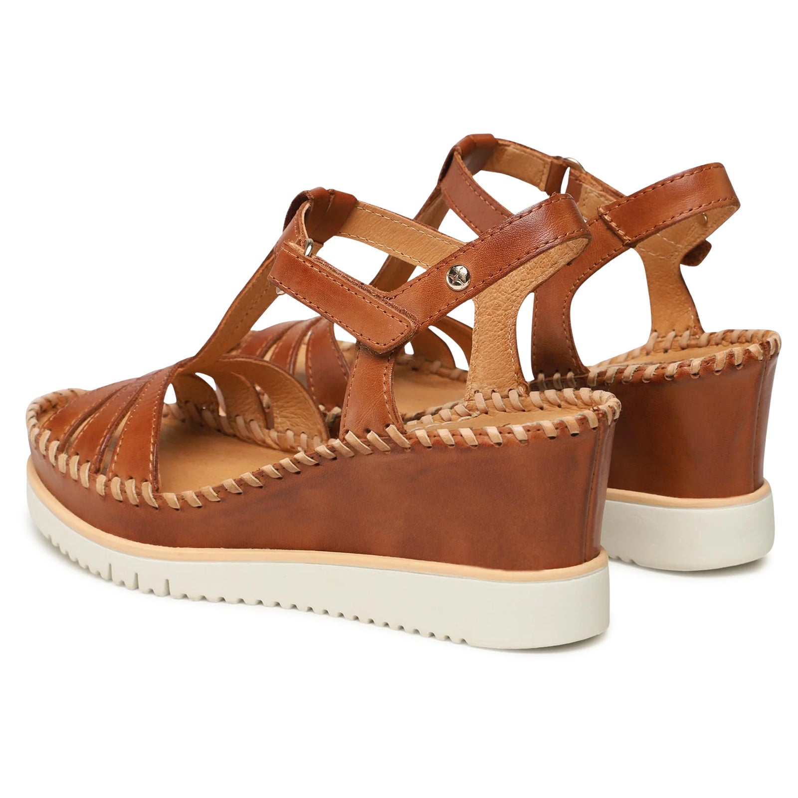 Pikolinos Aguadulce Leather Womens Sandals#color_brandy