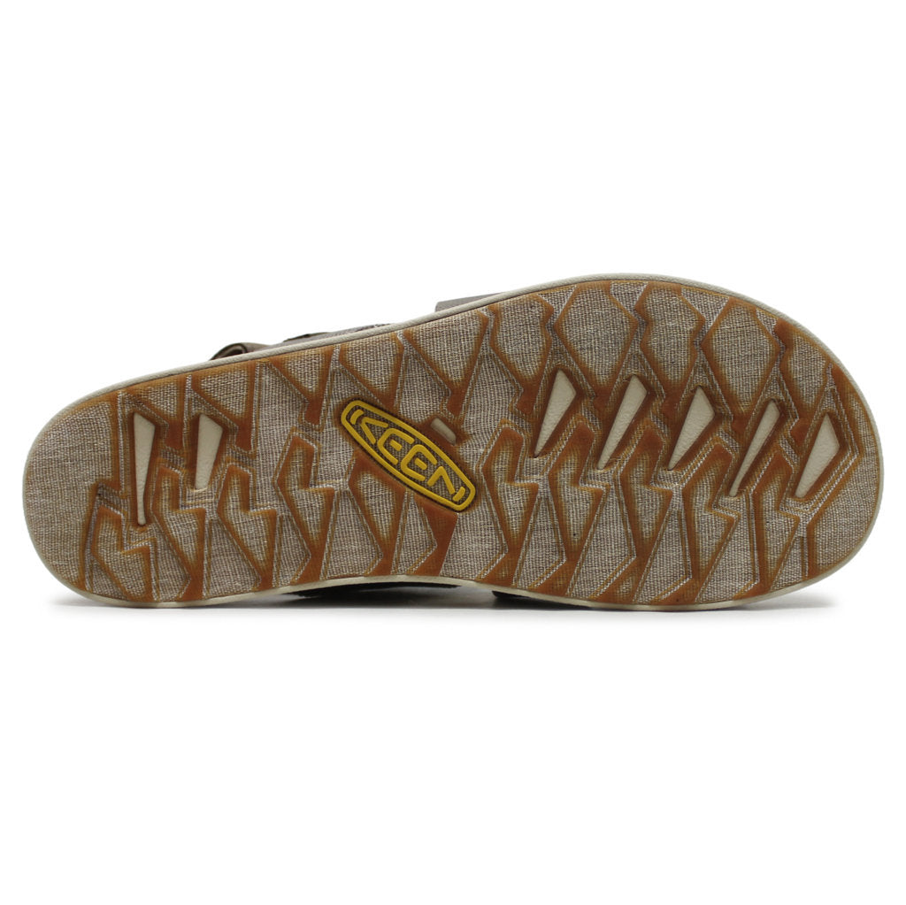 Keen Elle Criss Cross Leather Textile Womens Sandals#color_brindle birch