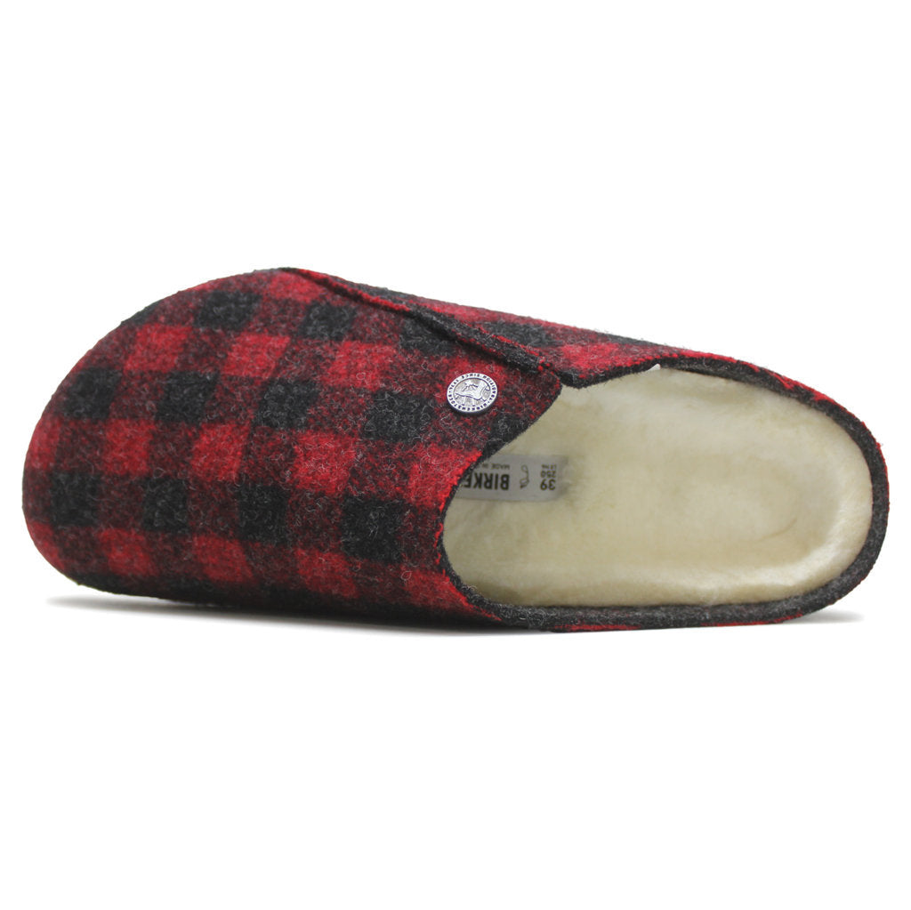 Birkenstock Zermatt Rivet Split Wool Unisex Sandals#color_plaid red