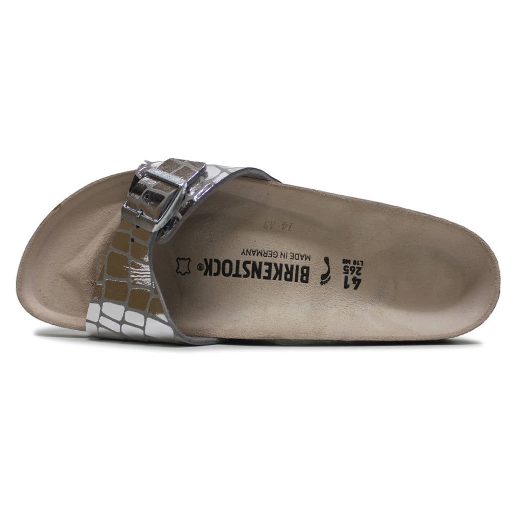 Birkenstock Madrid BS Synthetic Unisex Sandals#color_gator gleam silver