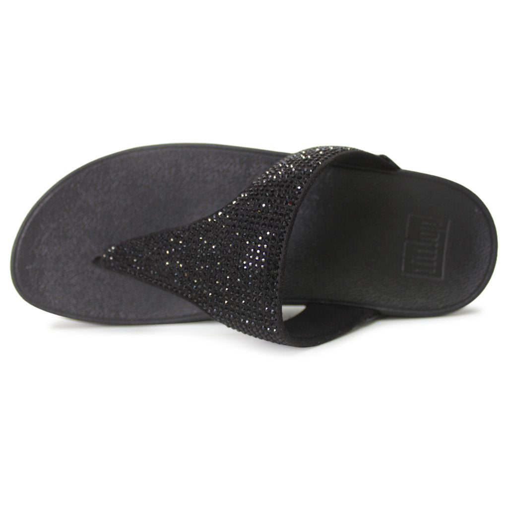 FitFlop Lulu Crystal Embellished Synthetic Womens Sandals#color_all black