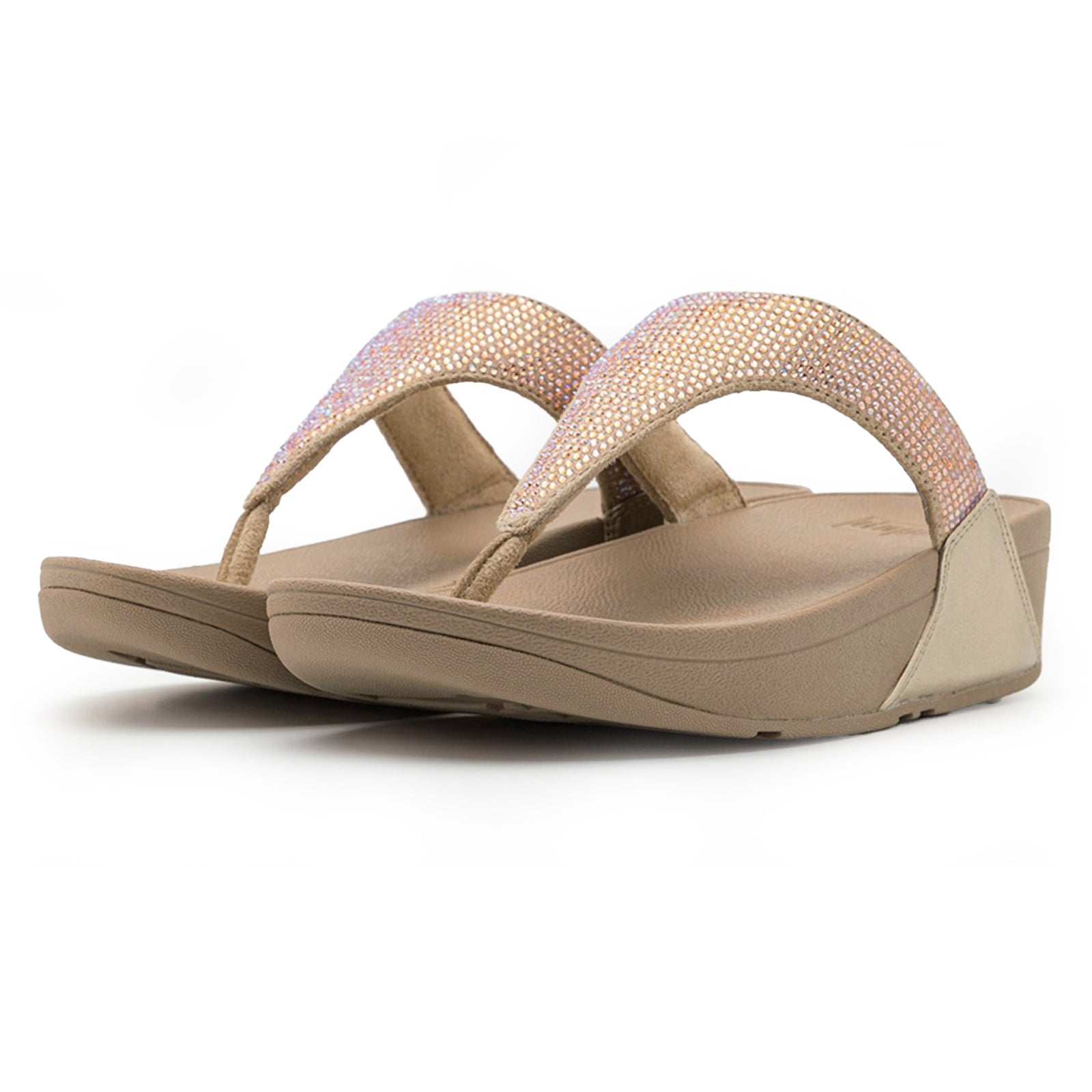 FitFlop Lulu Crystal Embellished Synthetic Womens Sandals#color_latte beige
