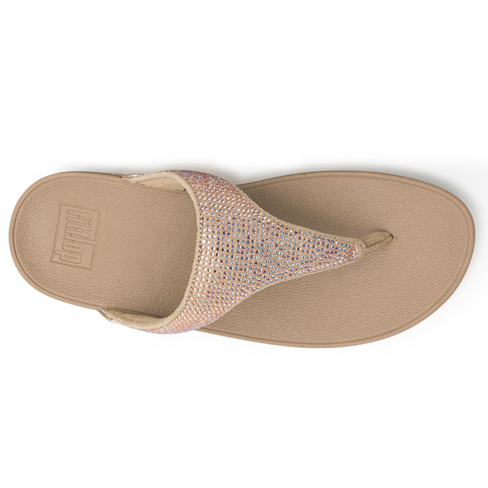 FitFlop Lulu Crystal Embellished Synthetic Womens Sandals#color_latte beige