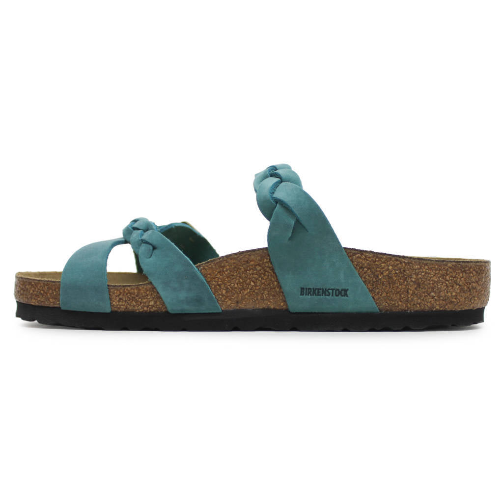 Birkenstock Franca Braided Oiled Leather Unisex Sandals#color_biscay bay