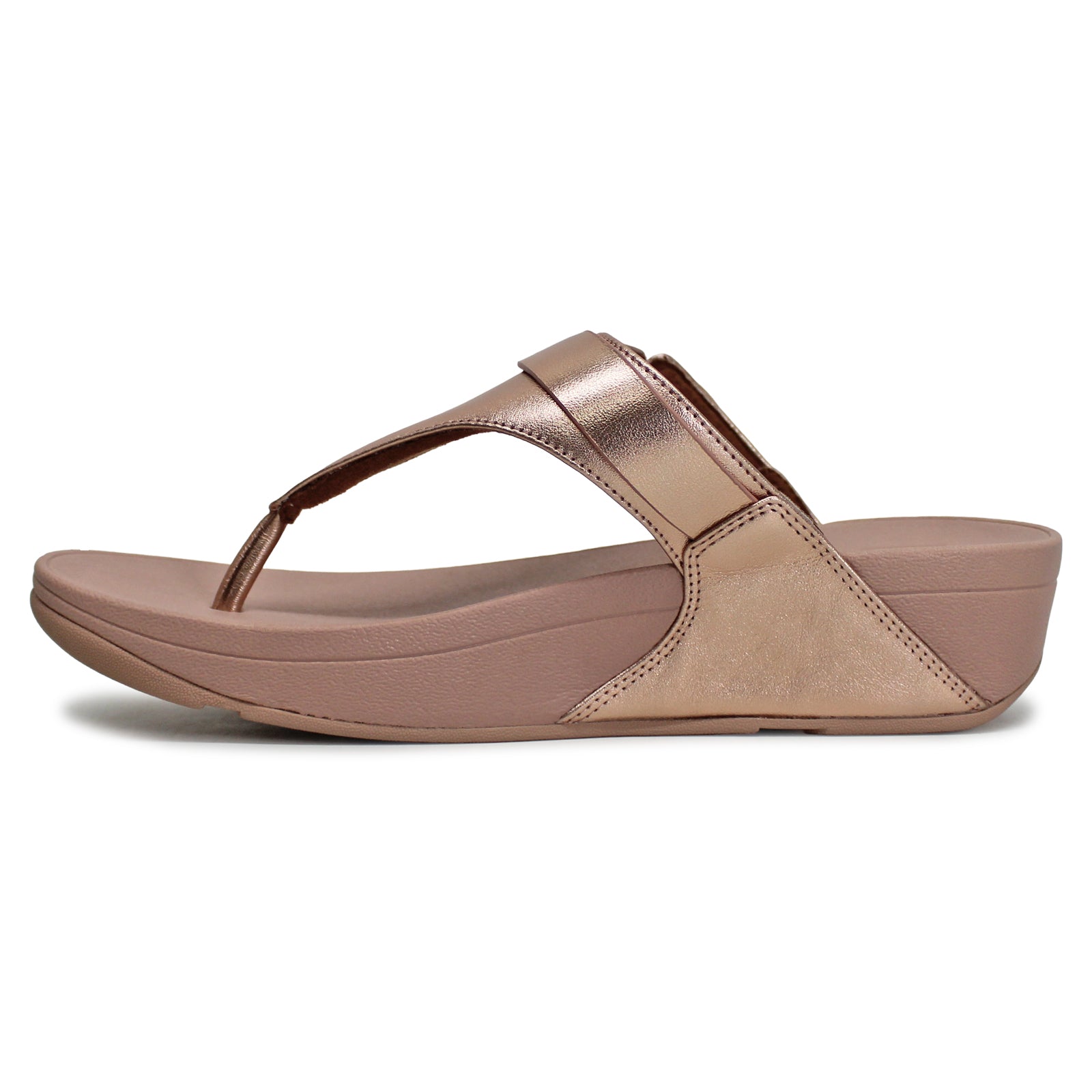 FitFlop Lulu Adjustable Toe Post Leather Womens Sandals#color_rose gold