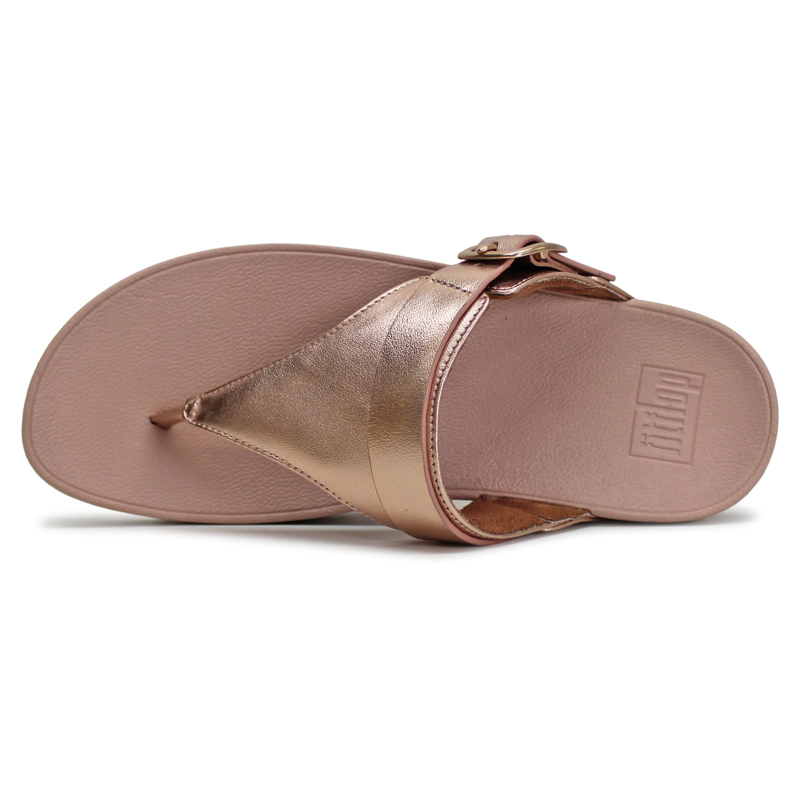 FitFlop Lulu Adjustable Toe Post Leather Womens Sandals#color_rose gold