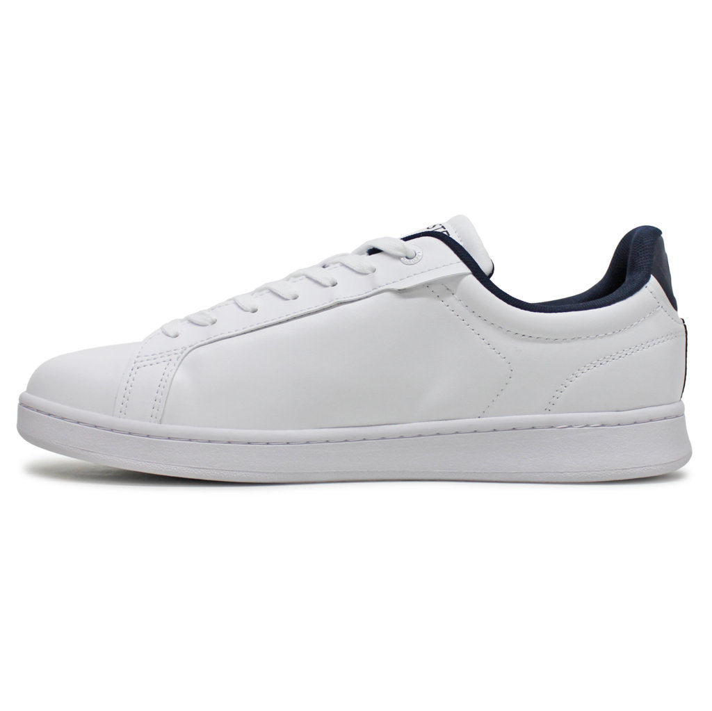 Lacoste Carnaby Pro Leather Synthetic Mens Trainers#color_white navy red