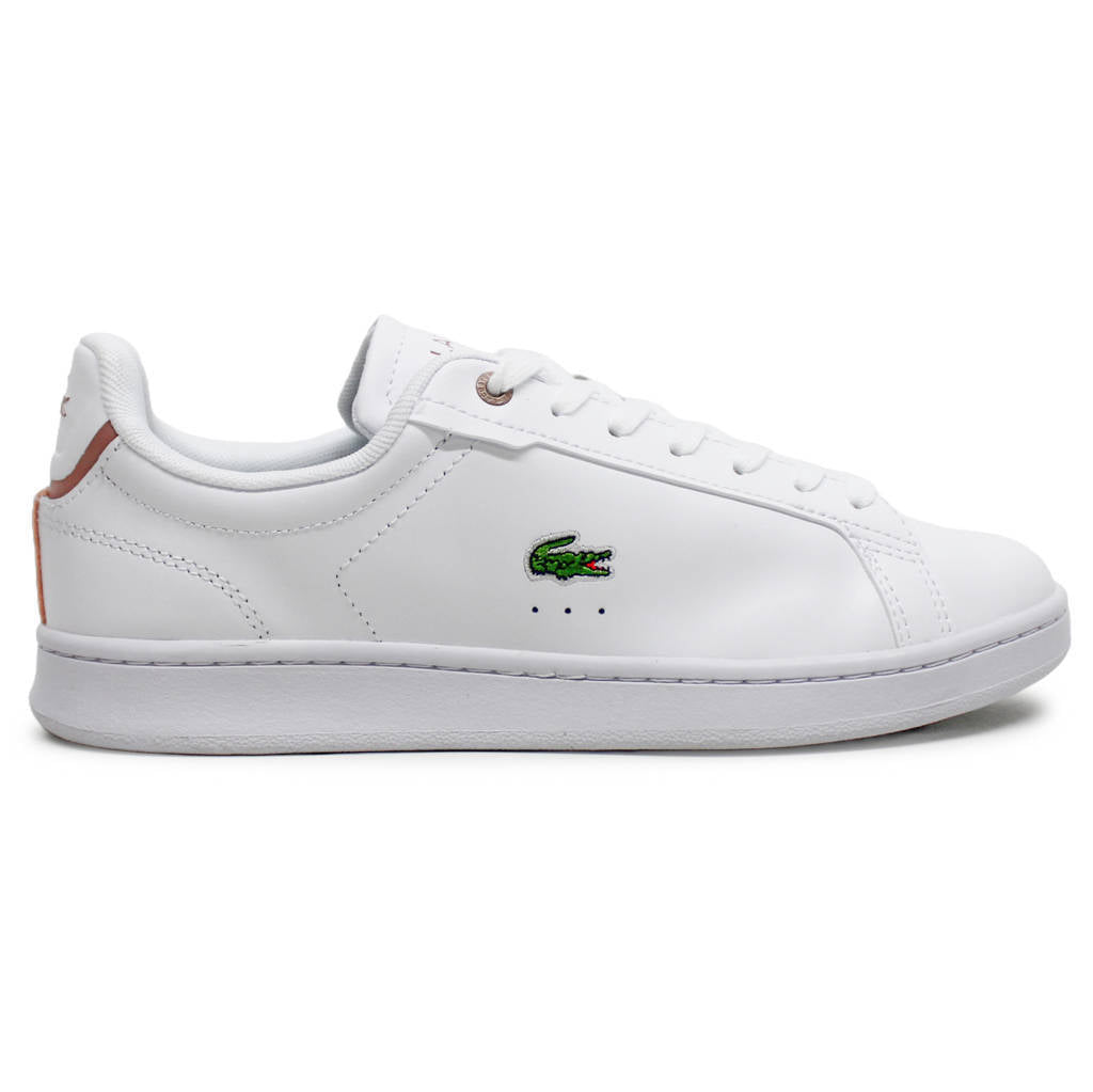 Lacoste Carnaby Pro BL Leather Synthetic Womens Trainers#color_white light pink