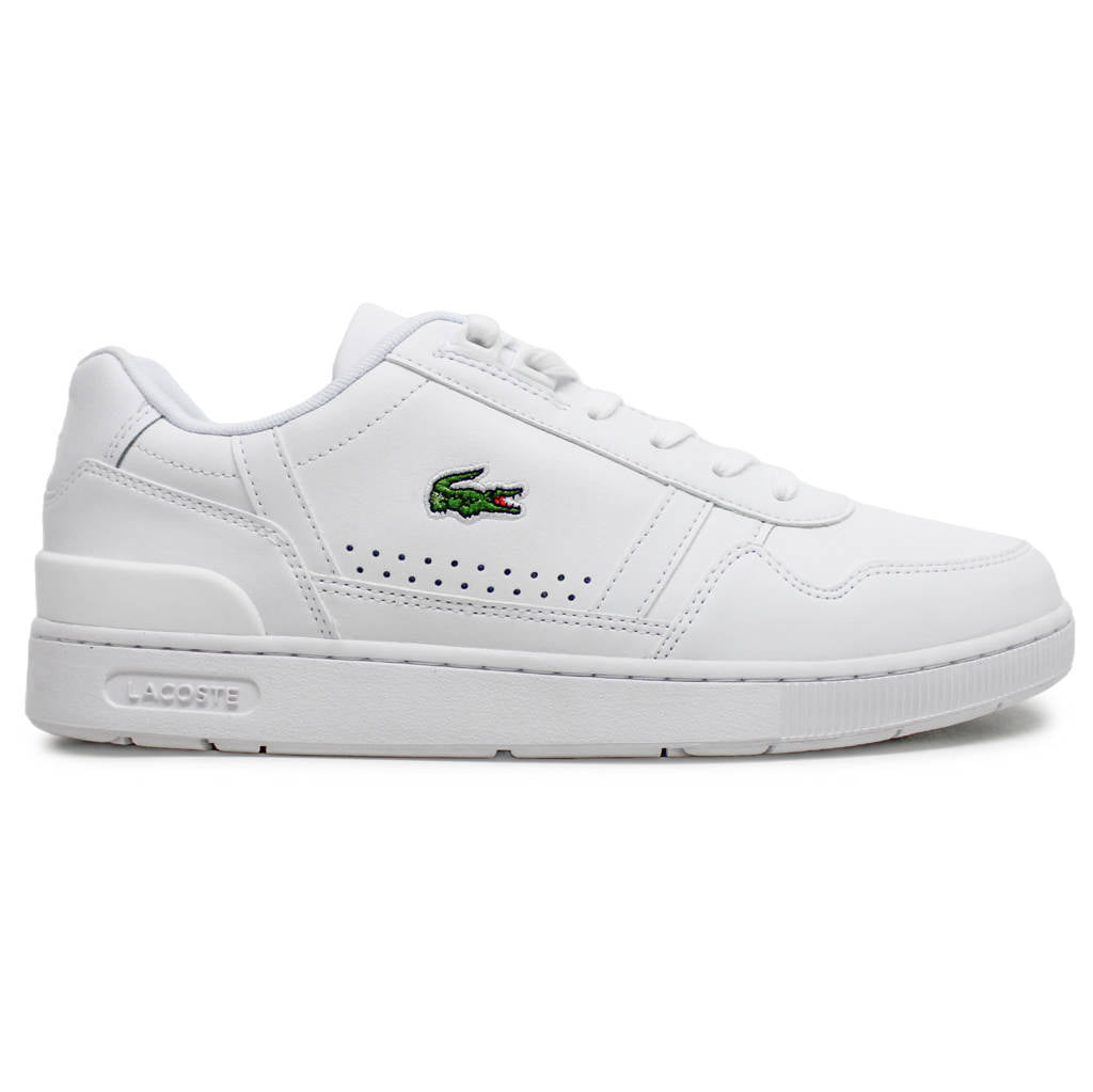 Lacoste T Clip Leather Synthetic Mens Trainers#color_white white