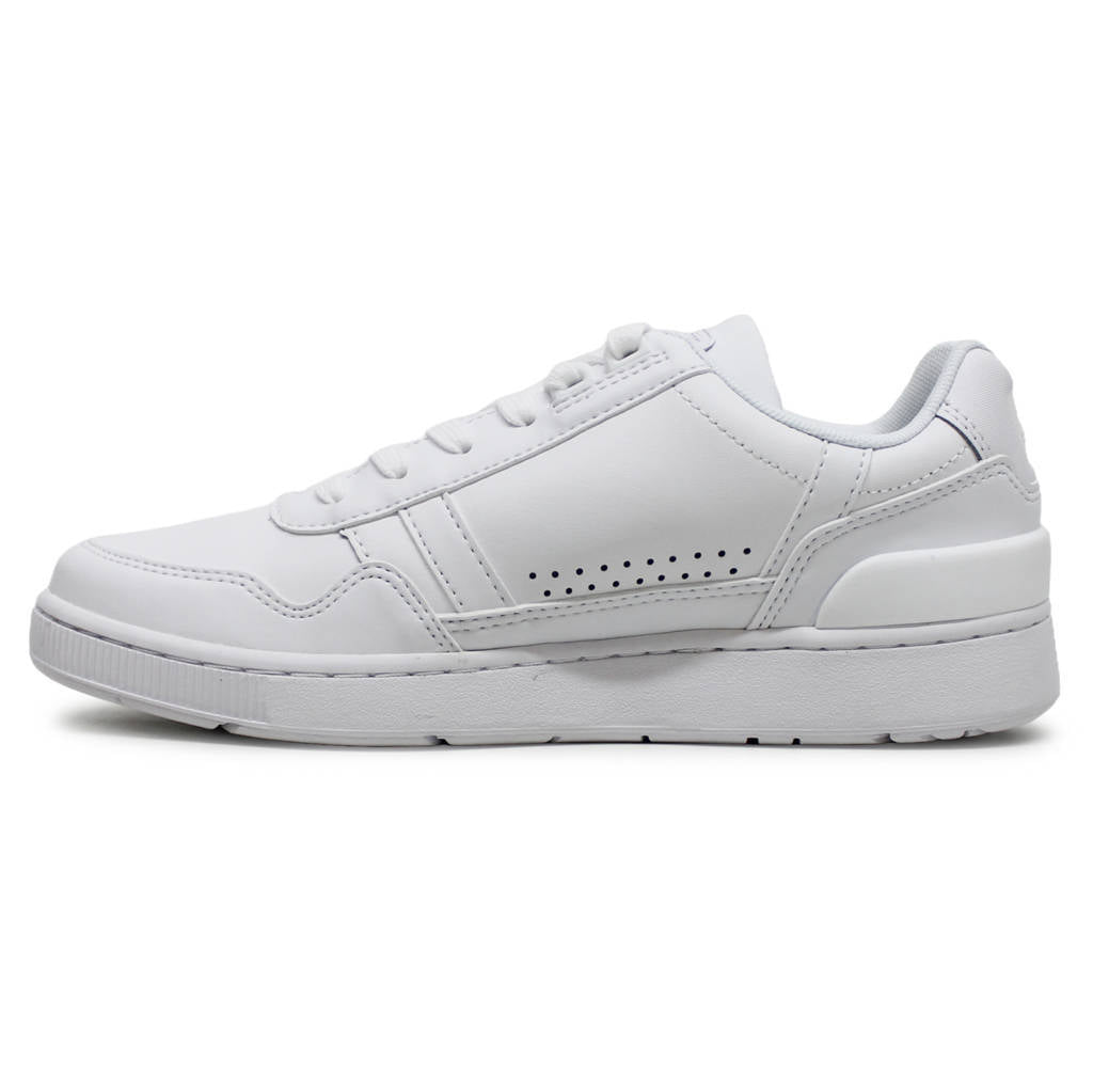 Lacoste T Clip Leather Synthetic Womens Trainers#color_white white