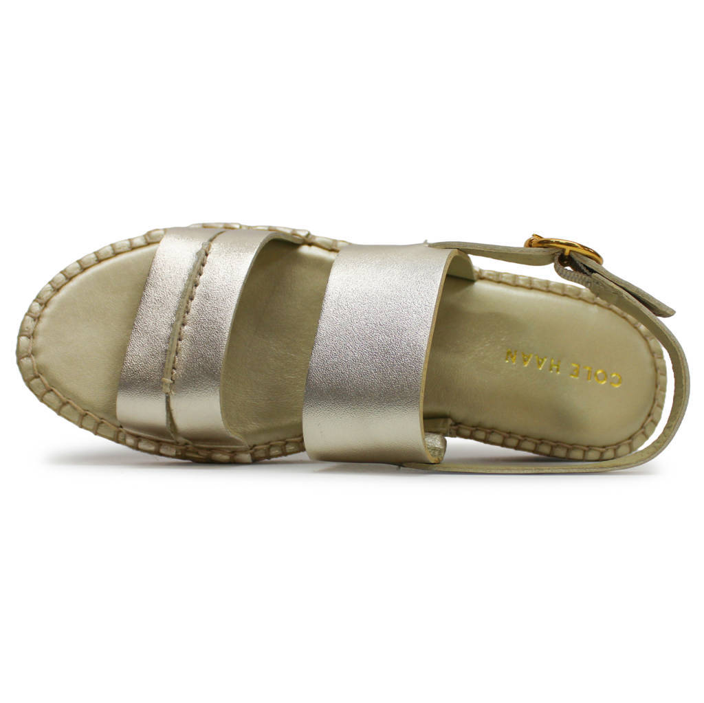Cole Haan Cloudfeel Tilden Leather Womens Sandals#color_soft gold