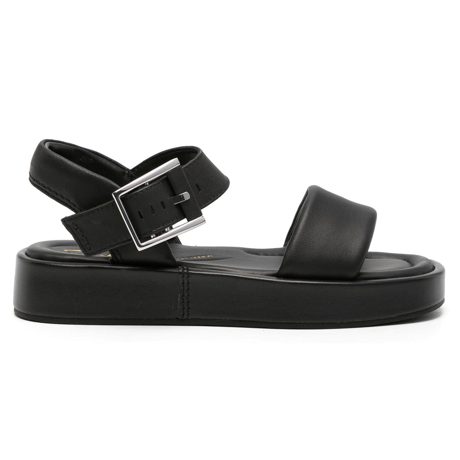 Clarks Alda Strap Leather Womens Sandals#color_black