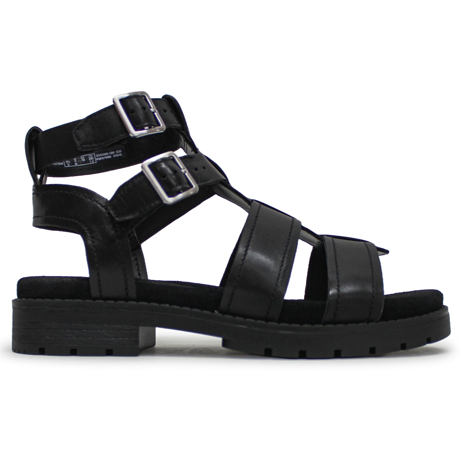 Clarks Orinoco Cove Leather Womens Sandals#color_black