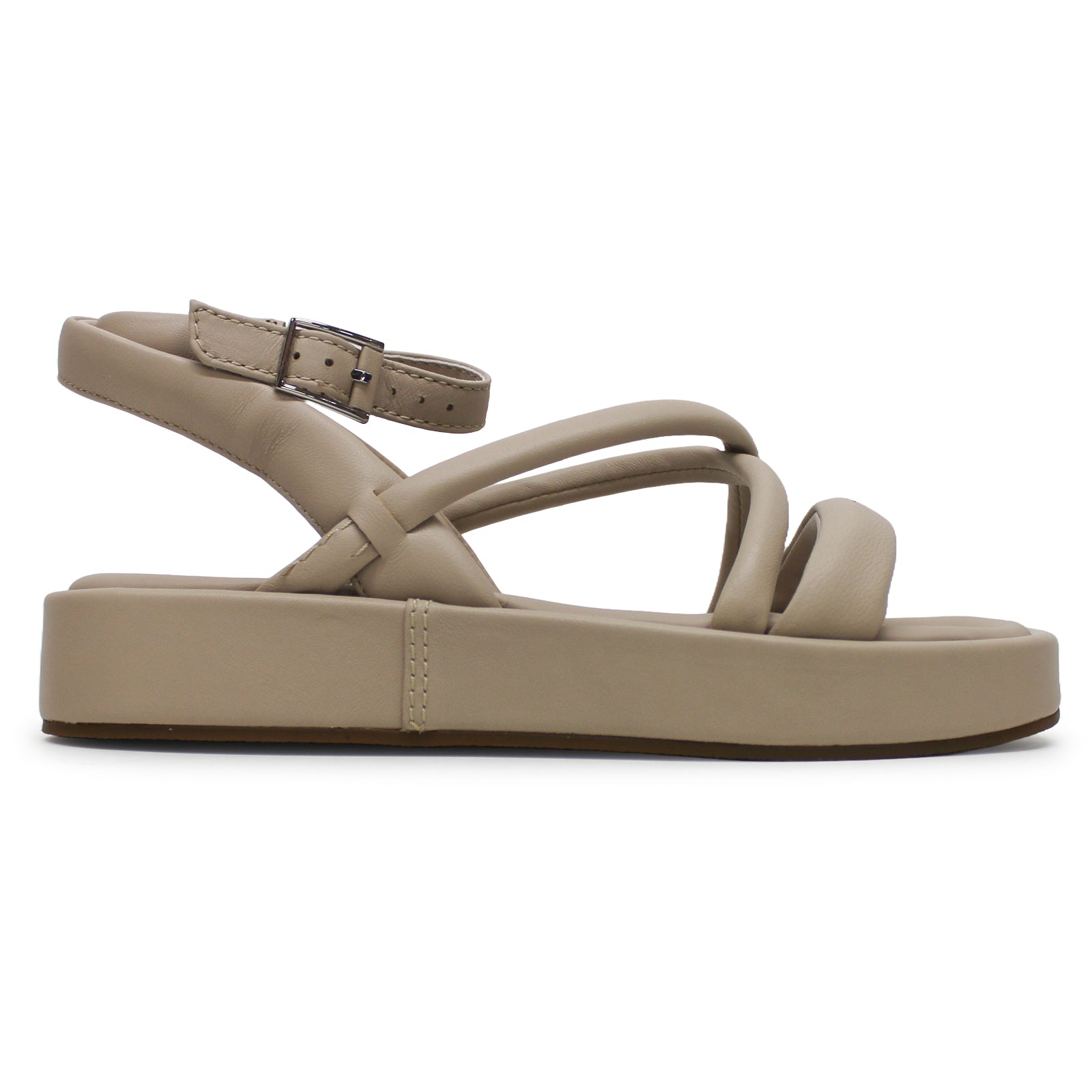 Clarks Alda Cross Leather Womens Sandals#color_sand