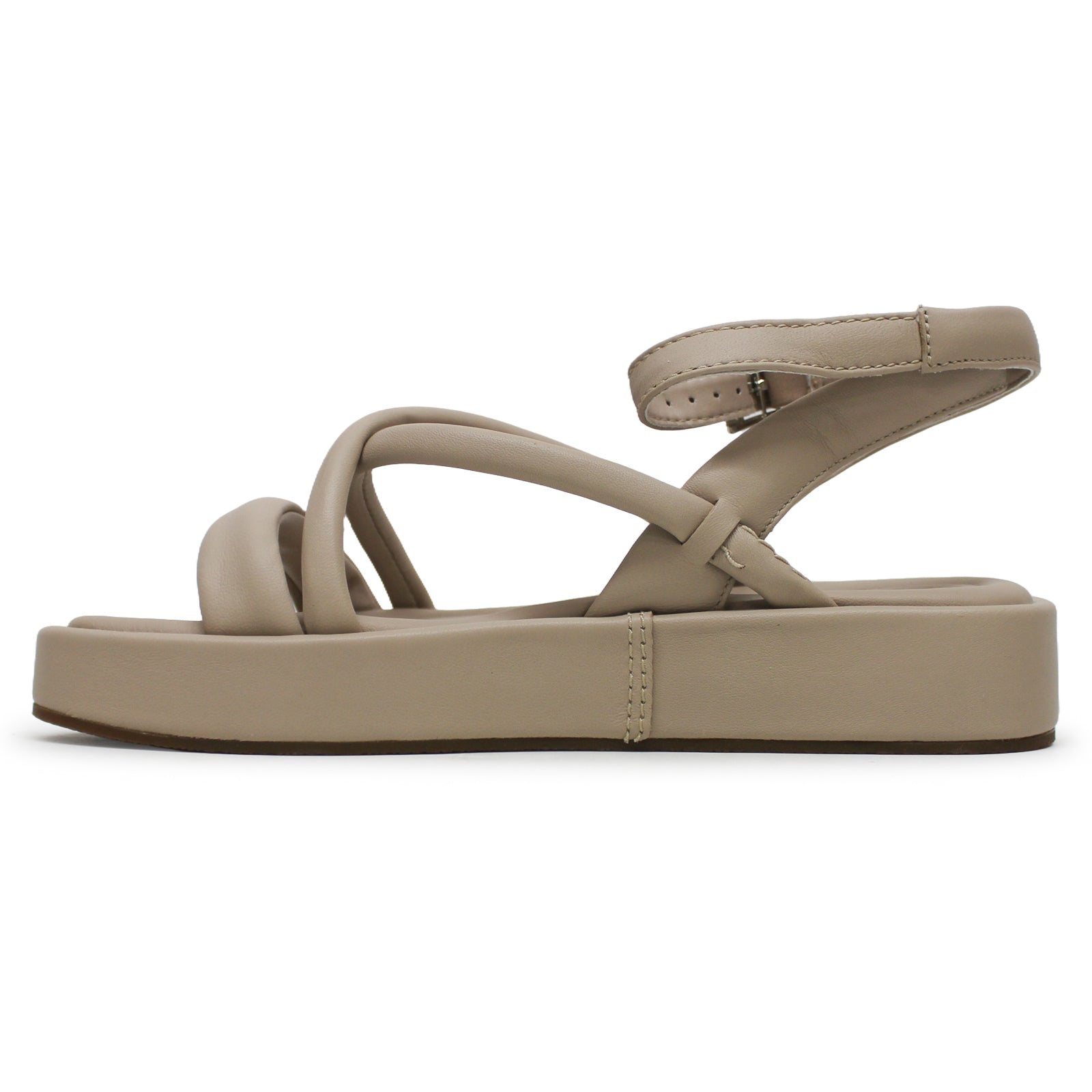 Clarks Alda Cross Leather Womens Sandals#color_sand