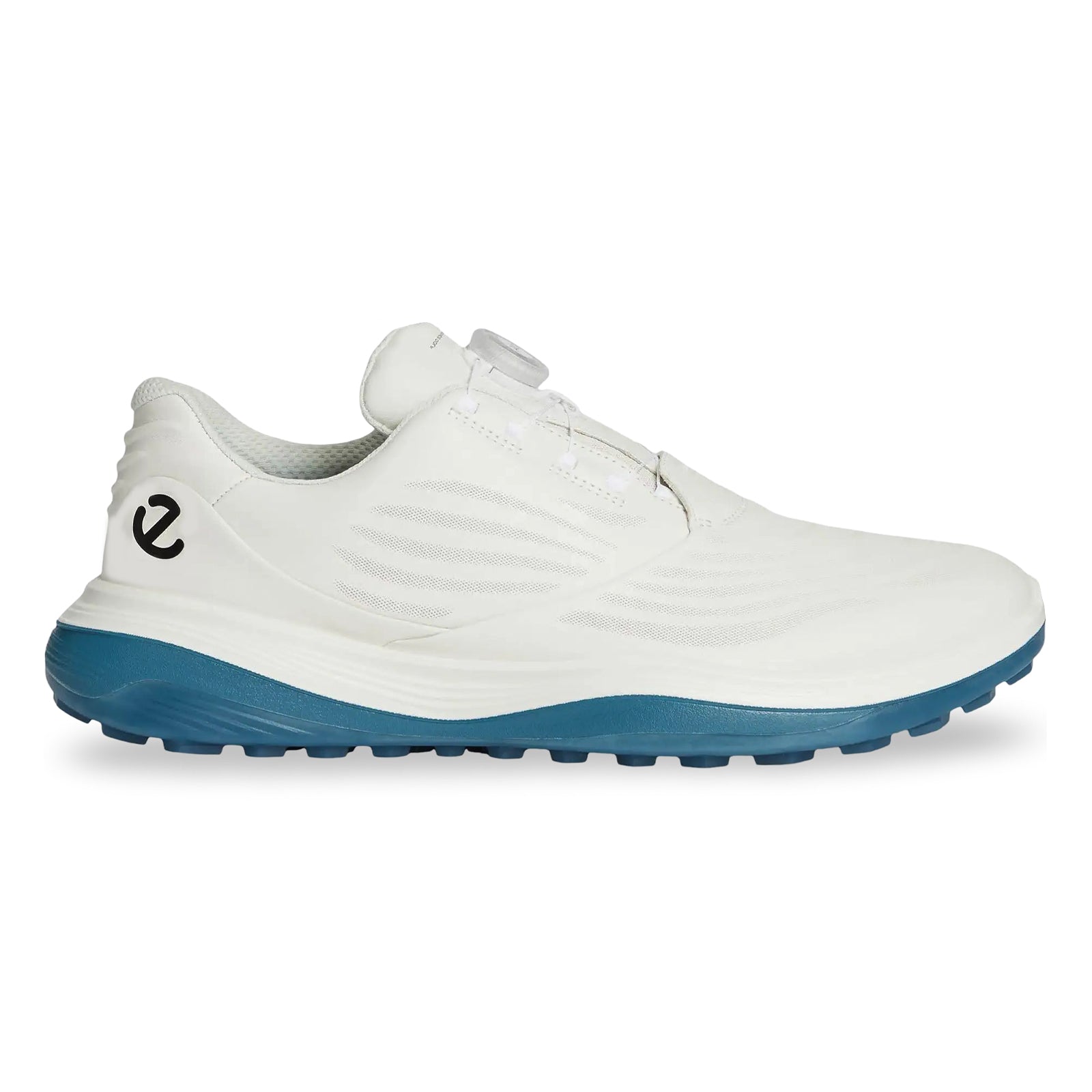 Ecco Golf LT1 132274 Leather Mens Trainers#color_white petrol