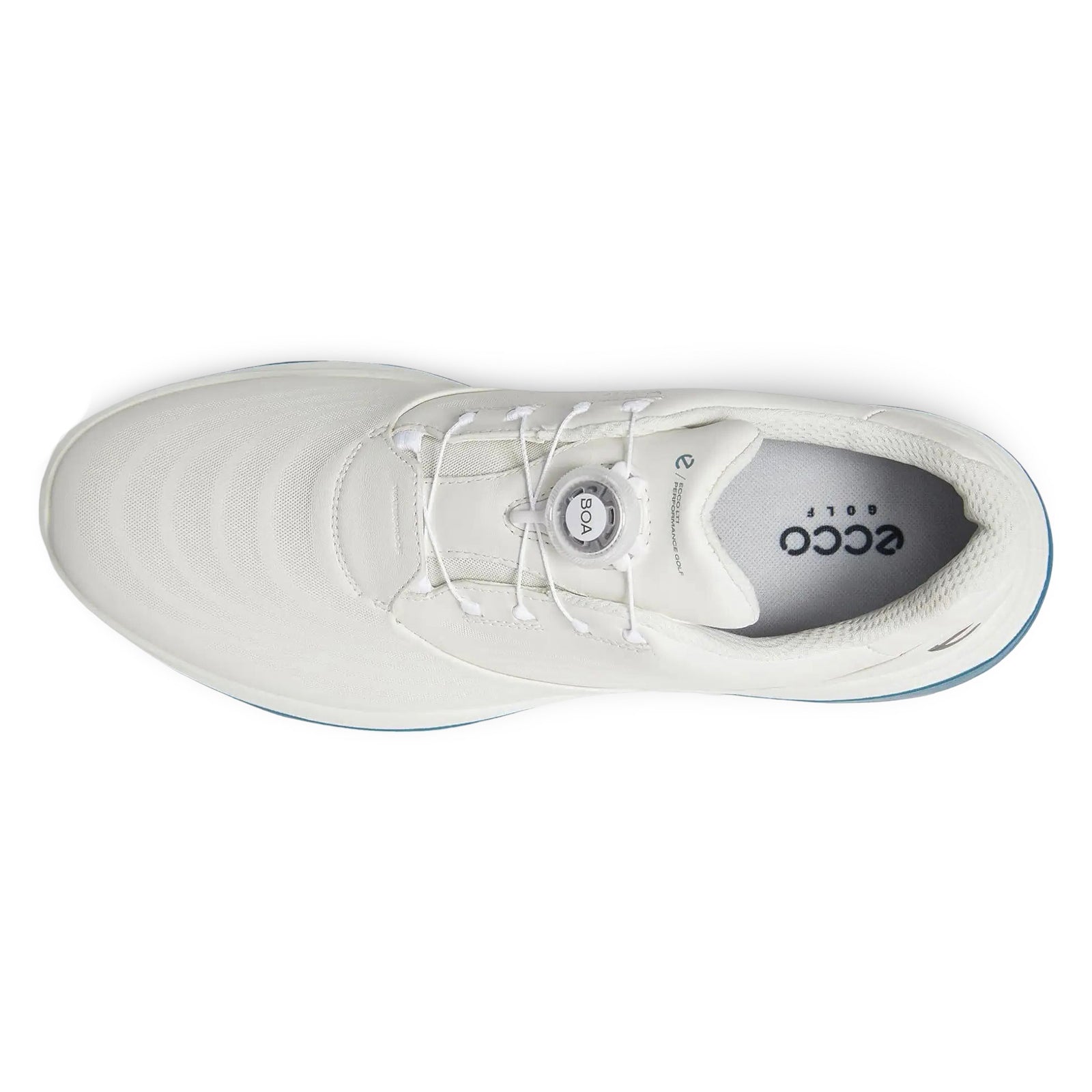 Ecco Golf LT1 132274 Leather Mens Trainers#color_white petrol
