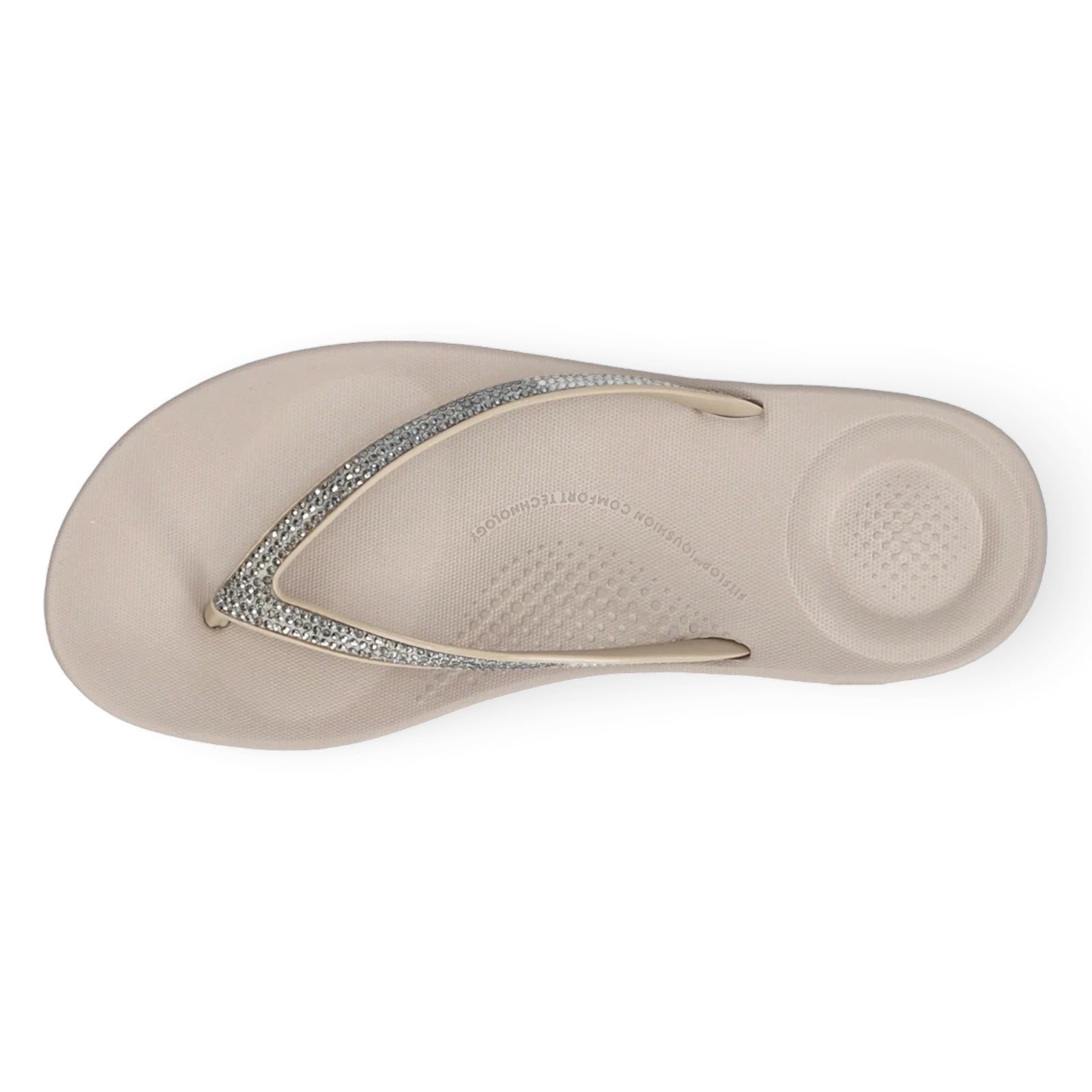 FitFlop Iqushion Ombre Sparkle Synthetic Womens Sandals#color_on taupe pewter